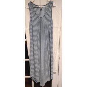 Caution To The Wind Small Women's Sleeveless Dress Blue White Maxi